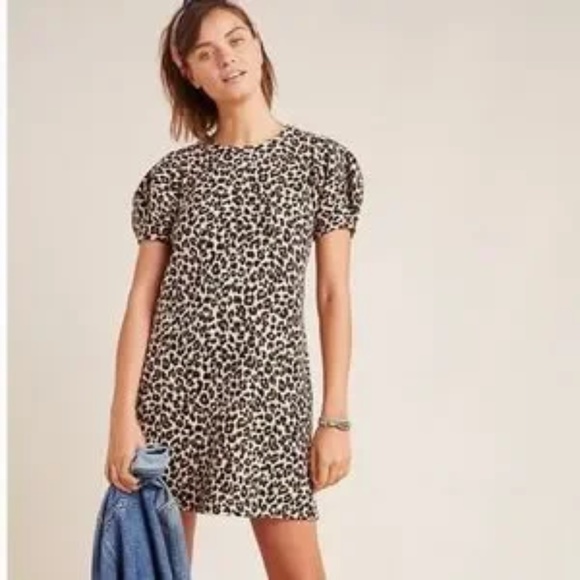 NWT Anthropologie Velvet by Graham & Spencer Jolene Cheetah Print Dress Size XS - Picture 1 of 10